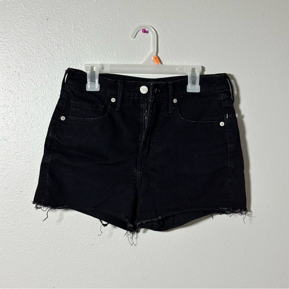 Banana Republic Women Black Denim High Rise 3’ Jean‎ Shorts Cut Off Size 26